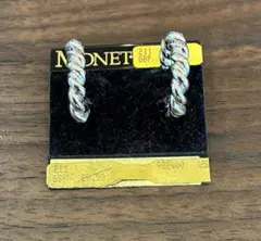MONET シルバー ツイストイヤリング 約2.5cm