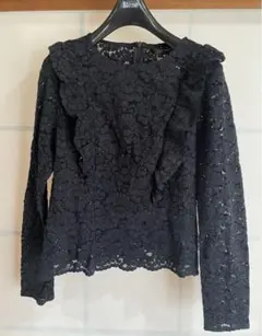 ZARA レース　フリル　ブラウス
