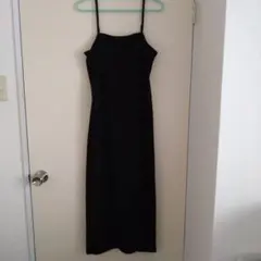 ブラック キャミワンピース ロング丈