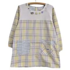 【新品】保育士エプロン　スモック　くまちゃん　イエロー