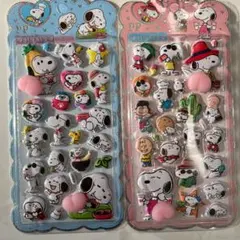 スヌーピー　桃シール　２種セット