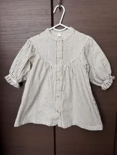 アプレレクール　ストライプ　シャツワンピース　80