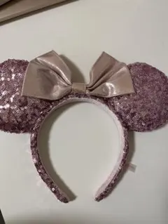 ミニー耳カチューシャ ピンク スパンコール