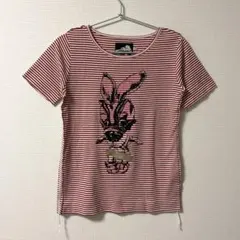 ケイキィー Tシャツ ボーダー イラストプリント クルーネック 日本製 6のサムネイル