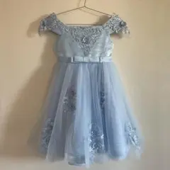 フォーマルドレス 水色 刺繍 140 発表会 結婚式