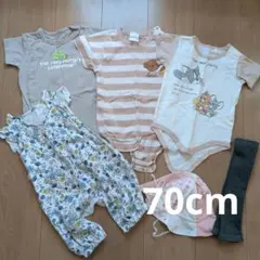 夏物　70cm　ロンパース　帽子　レッグウォーマー　セット