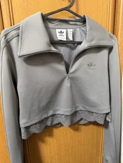adidas レース クロップドトップス トラックジャケット
