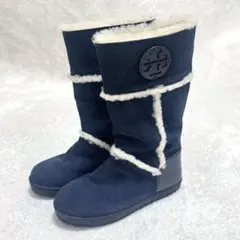 トリバーチ ムートンブーツ ロング ネイビー 紺