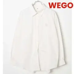【美品】WEGO ロゴ刺繍ボリュームスリーブシャツ 白