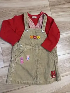 ＊ミキハウス＊ 長袖Tシャツとジャンバースカートのセットアップ