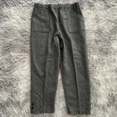 【美品✨】グレーウールスラックス ゴムウエスト L 大きいサイズ オフィスライク