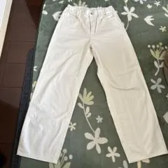 UNIQLO キッズ ワイドフィットジーンズ ホワイトパンツ 160