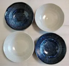 新品　未使用　美濃焼　中鉢　煮物鉢　ボウル　サラダボウル　食器　4点　ネイビー