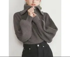 ムルーア MURUA ZIPショートニット