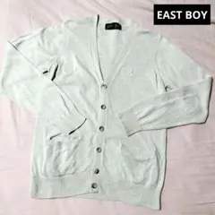 EAST BOY アイボリー×ピンク　コットンカーディガン