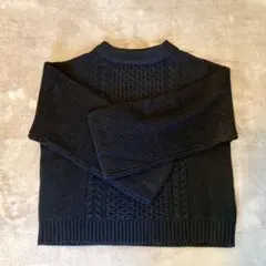 GU 黒 ニット 長袖セーター
