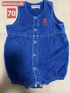 ミキハウス　MIKIHOUSE デニム　だるまオール　70サイズ