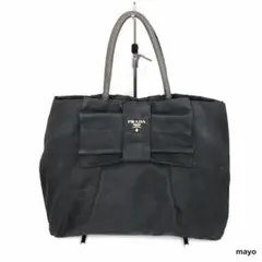 PRADA プラダ テスート フィオッコ リボン ハンドバッグ ナイロン レザー