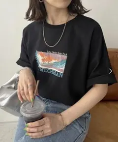 DISCOAT≪WEB限定≫【ユニセックス】マウンテンプリントビッグTシャツのサムネイル