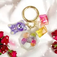 夕焼け和菓子のクリアボックス① シェイカーキーホルダー chackymade