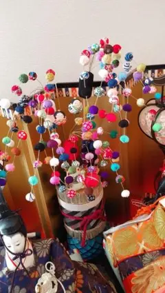 春の節句♪ポンポン玉飾り棒2本セットおひなさま雛人形ちりめん