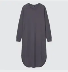 UNIQLO ワッフルクルーネックワンピース（長袖）　グレー