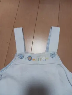 美品familiar 水色ロンパース 80