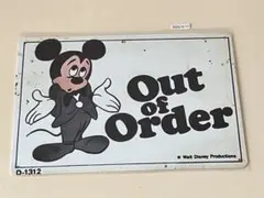 ミッキーマウス Out of Order ブリキ看板 インテリア
