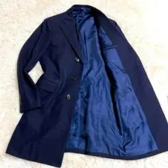 【美品】BEAMS F　チェスターコート　42　秋冬　ロング　ネイビーのサムネイル