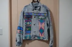 Calvin Klein デニムジャケット 総柄 ペイント ヴィンテージ　柄物