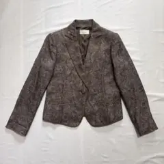SERGE テーラードジャケット ブラウン 花柄 ジャカード レトロ クラシカル