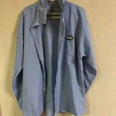 NEW GENTLEMAN 長袖シャツ Mサイズ 青と白ストライプのサムネイル