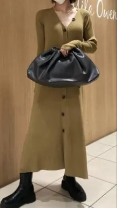 《Mila Owen》☆美品☆ドレスライクリブニット ロング カーディガン M