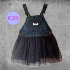 kids OshKosh デニム ジャンパースカート チュール ネイビー 2Tのサムネイル