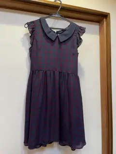 THE EMPORIUM チェック柄ノースリーブワンピース 美品のサムネイル