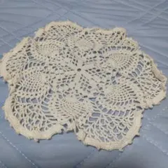 ラウンド　レース編みマット