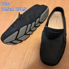 UGG レザーローファー 黒 26.5cm US8.5 メンズ ドライビング