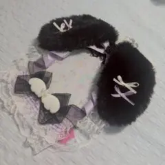 A6 デコ硬質ケース 白 薄紫　ラベンダー ハートチェーンつき うさぎ　うさ耳