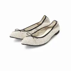 ポインテッドギャザーバレエ　ルタロン　 ツイードバレエシューズ