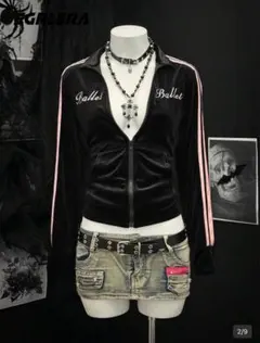 ベロア ジップアップ ジャケット