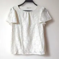 earth music&ecology レース ブラウス 半袖 エクリュ Mのサムネイル