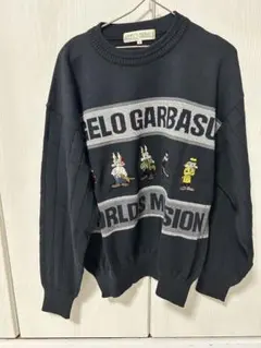 ANGELO GARBASUS 刺繍セーター ネイビー