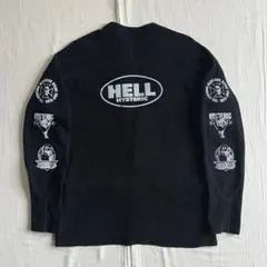 ヒステリックグラマー HELLプリント 袖ロゴ リブ編みカーディガン ヒスガール