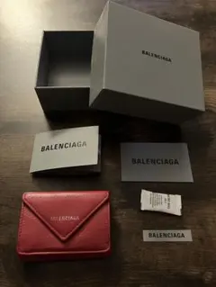 BALENCIAGA レザー 三つ折り財布 レッドのサムネイル