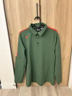 DESCENTE オリーブグリーン 長袖ポロシャツ L