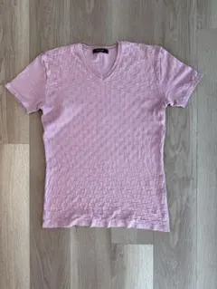 COMSA Men's ピンク Vネック Tシャツ Lサイズ　日本製のサムネイル