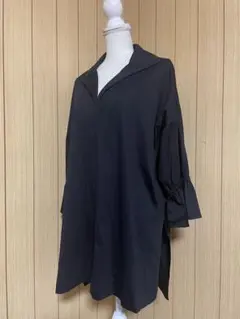 CLOCHE ブラック シャツワンピース 長袖