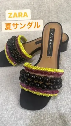 ZARA パールサンダル レディース
