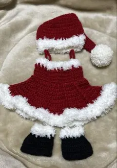ニューボーンフォトハンドメイド サンタ衣装
