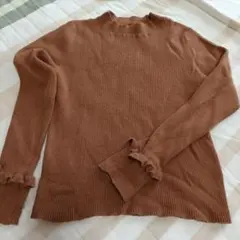Misch Masch ブラウンリブ編み長袖ニット